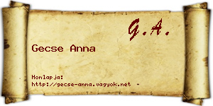 Gecse Anna névjegykártya
