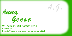 anna gecse business card